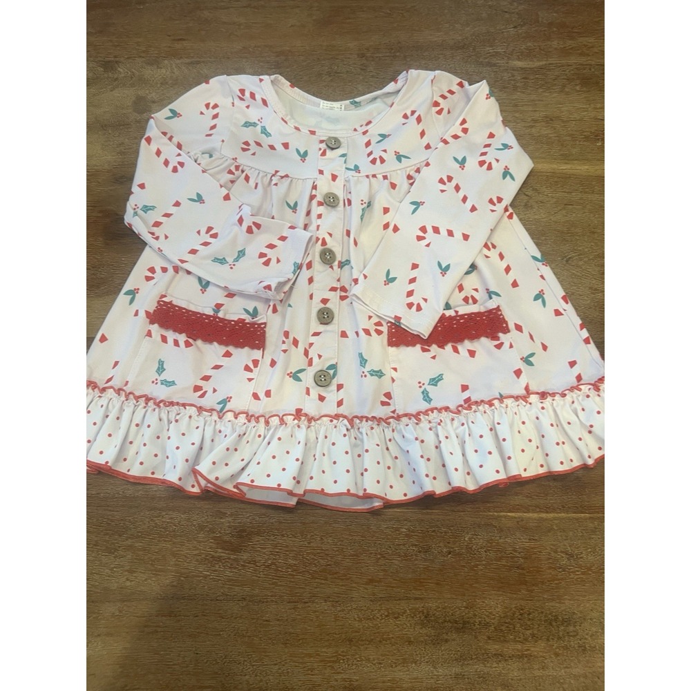 Girls Boutique Christmas Candy Cane Dress Size 3T